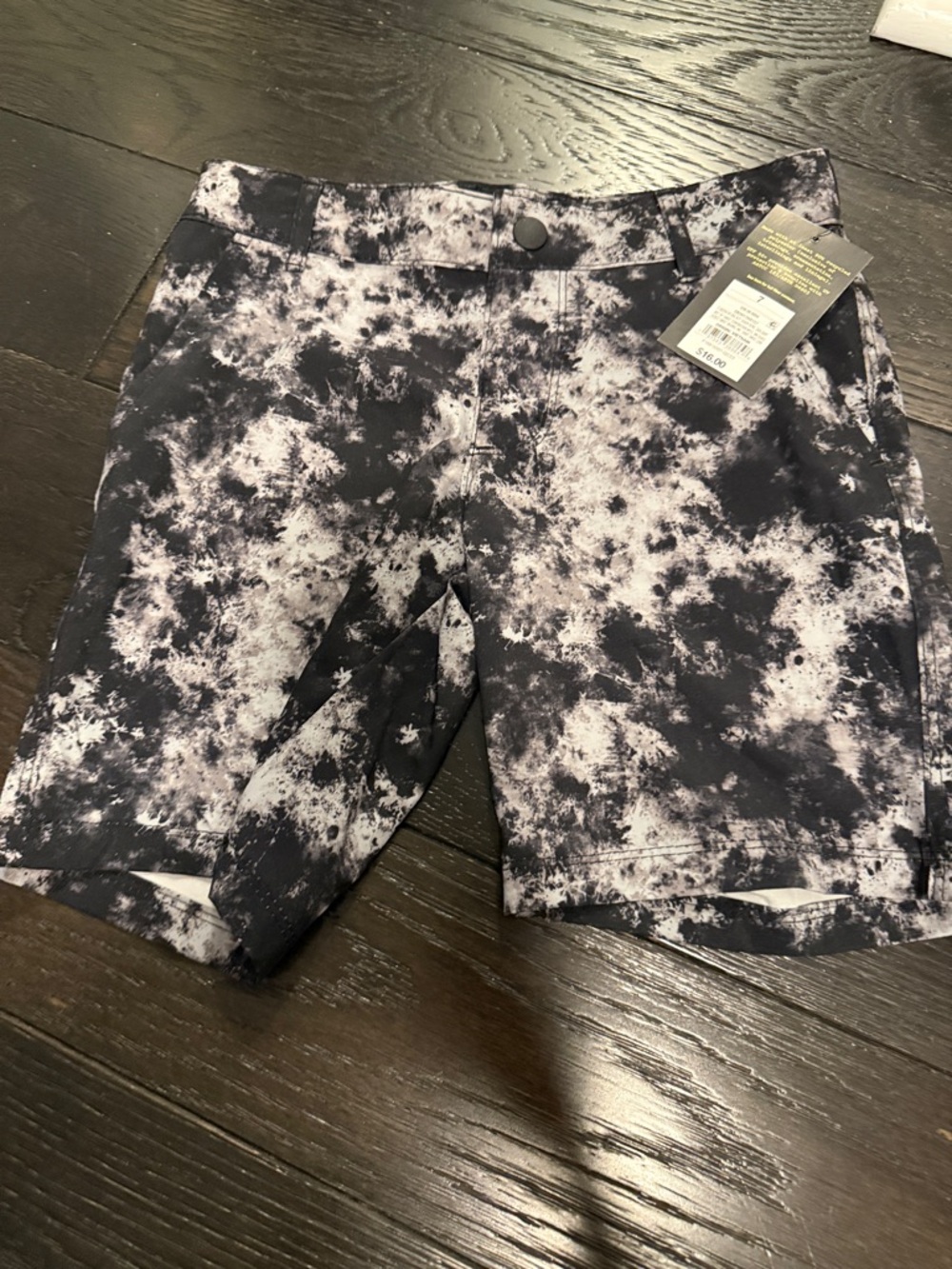 Boys art/class  Black & White Tie-Dye Performance Shorts 7